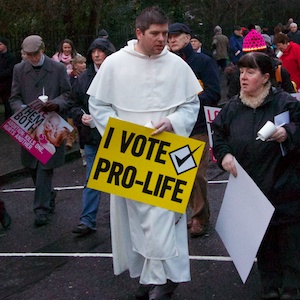 I Vote Pro Life priest in Dublin