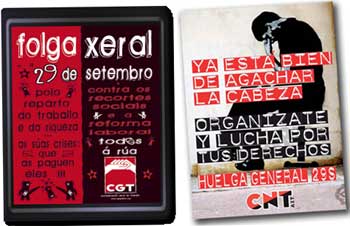 Anarchist posters for Spanish General strike